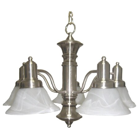 Maxim Five Light Satin Nickel Marble Glass Down Chandelier 20325MRSN
